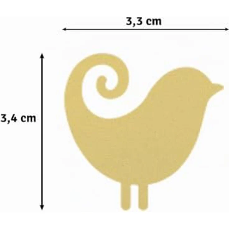 Vaessen Creative Motivstanzer Vögel, Präzisionsstanzer für Bastel- und Scrapbookpapier, 3.3 x 3.4 cm, Weiß-gold – Bild 3