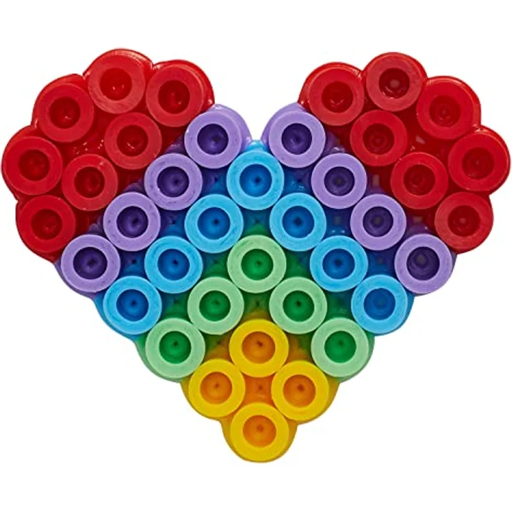 Hama Perlen 8792 Bügelperlen Dose mit Quadrat und Herz, Kreativ-Set mit ca. 400 Maxi-Perlen, 2 kleinen Stiftplatten zum Zusammenstecken, Motivvorlage, Bügelpapier, für Kinder ab 3 Jahren – Bild 4