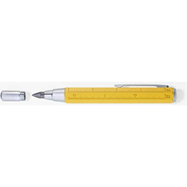 TROIKA Zimmermannsbleistift ZIMMERMANN 5,6 mm, Fallminen-Bleistift mit integriertem Minenspitzer, lackiert gelb – Bild 3