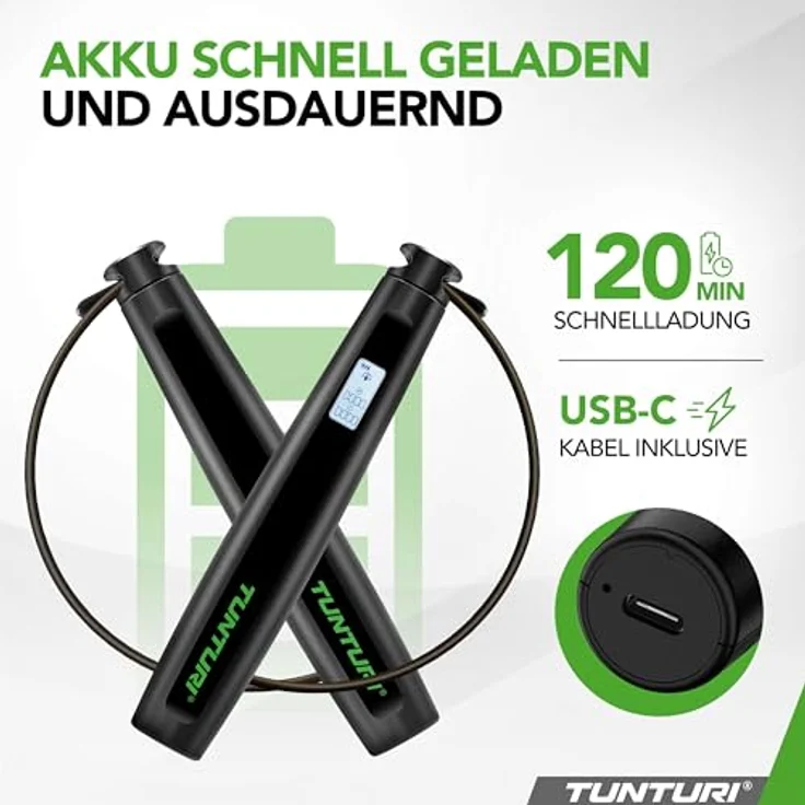 Tunturi Smart Springseil - Seilspringen - Jumping Fitness - Verstellbar mit Hautfreundlichen Schaum Griffe - Längenverstellbar - Für Kinder und Erwachsene, Blau – Bild 5