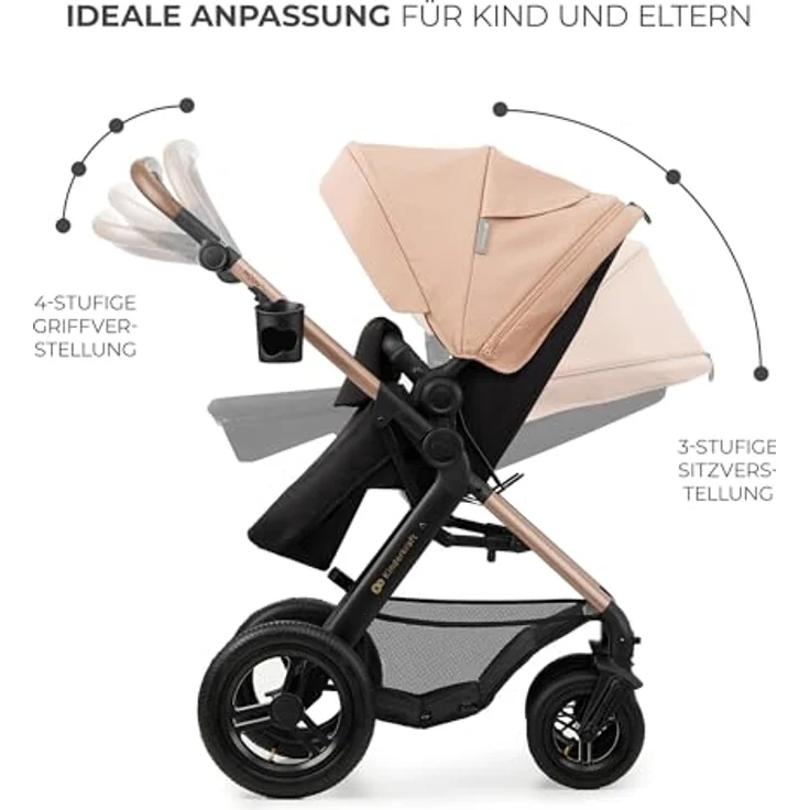 KinderKraft 4in1 Moov 2 Air, multifunktionaler Kinderwagen mit umwandelbarem Sitz, inkl. RWF Mink Pro i-Size Kindersitz und Zubehör – Bild 14