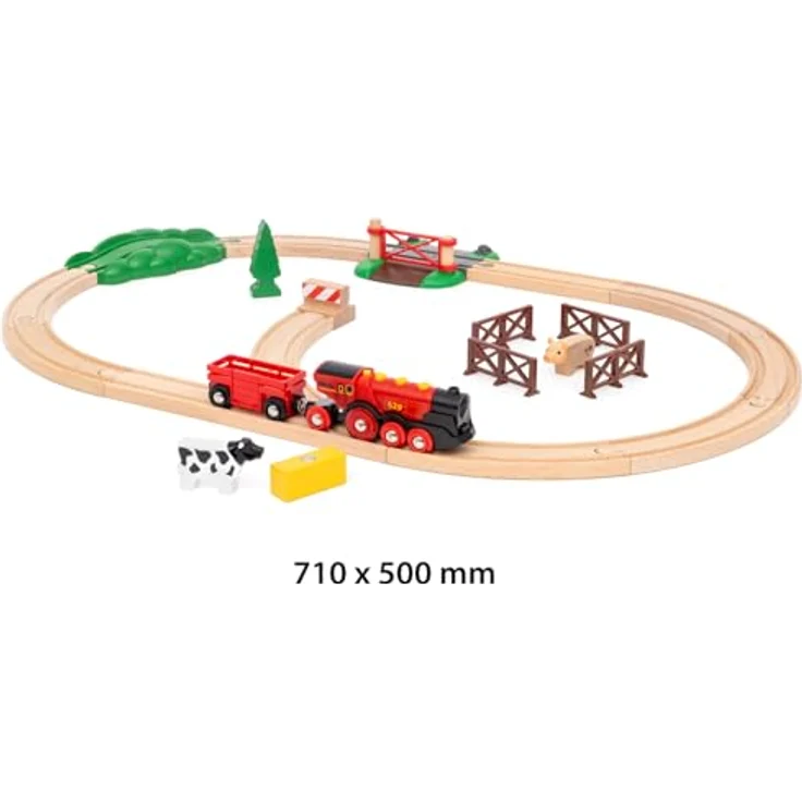 BRIO® Rote Lola Bauernhof Zugset, 24-tlg. Spielzeug-Eisenbahn mit Batterielok, FSC®-zertifiziert – Bild 10