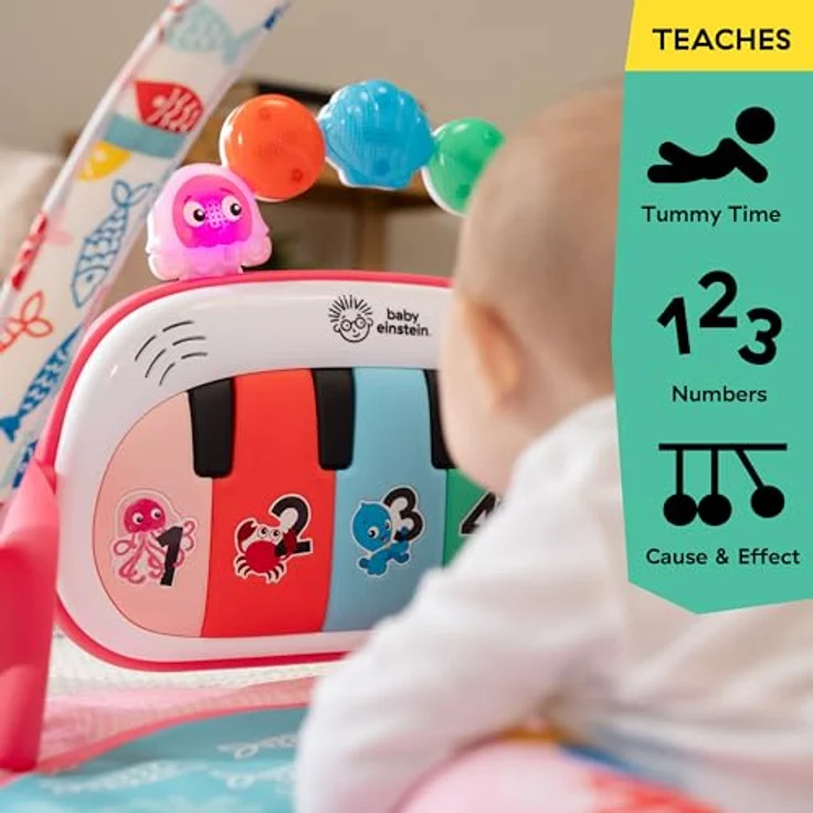 Baby Einstein 4-in-1 Kickin’ Tunes Jellyfish Jamboree, Musik- und Sprachentdecker-Spielzeug in Pink mit 90+ Melodien und 4 Spielmodi – Bild 13