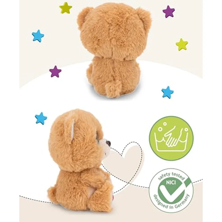 NICI Kuscheltier GLUBSCHIS Bär Bonno 15cm, braun, weiches Plüschtier mit glitzernden blauen Augen, ideales Geschenk für Kinder und Erwachsene – Bild 3