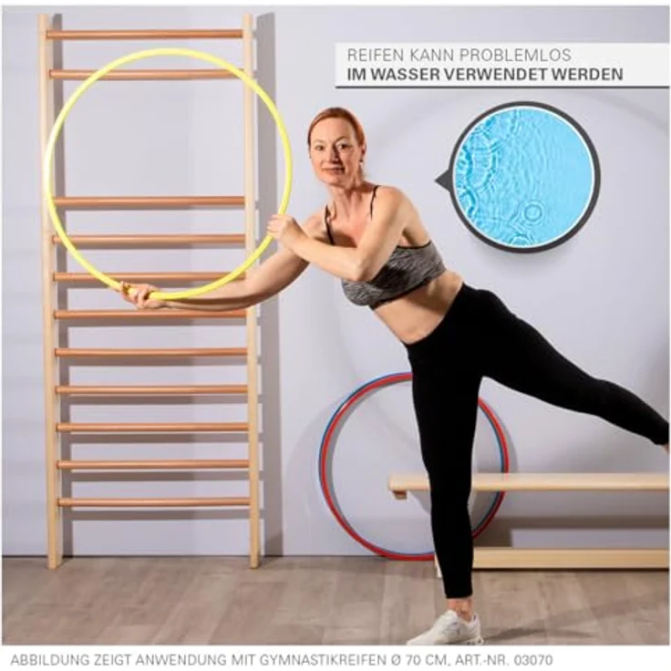 Gymnastikreifen aus Kunststoff, Hula Hoop, Trainingsreifen, Turnreifen, 60 cm, Blau – Bild 6