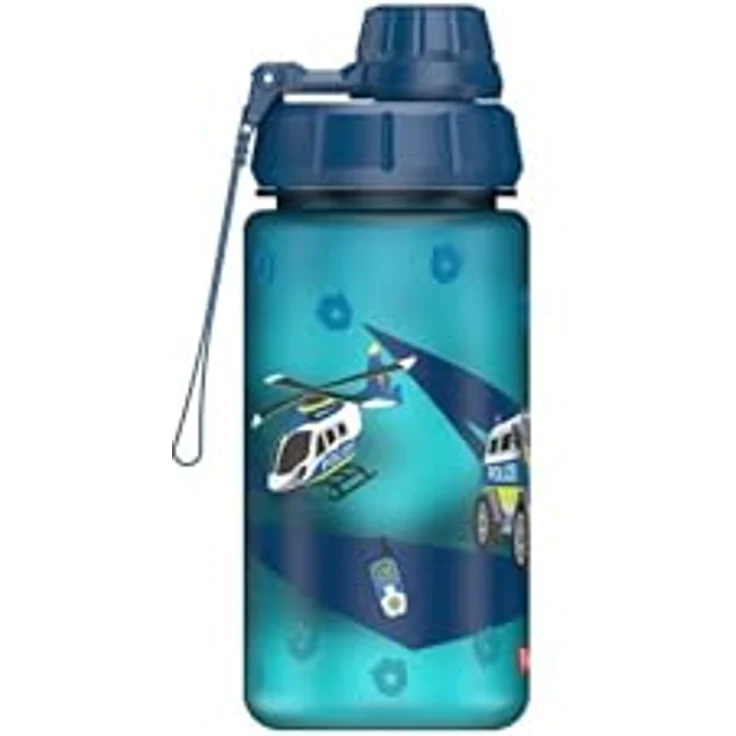 Step by Step Trinkflasche „Police“, BPA-frei, für heiße und kohlensäurehaltige Getränke, blau, 0,55 Liter – Bild 2