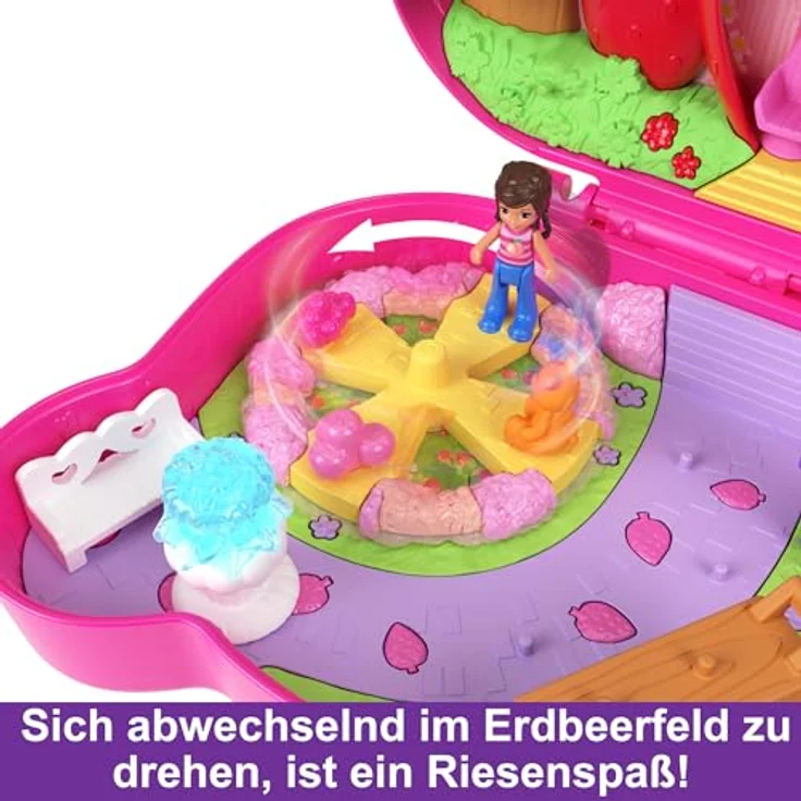 Mattel POP Erdbeer-Schatulle, Sammelfigur mit Garten-Spielplatz, 2 Puppen und 12 Accessoires – Bild 6