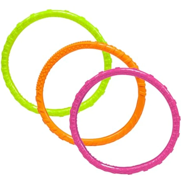 Toi-Toys Splash Tauchringe Tauchspiel für Kinder im 3er Set, farbenfroh - Pink, Grün, Orange – Bild 1