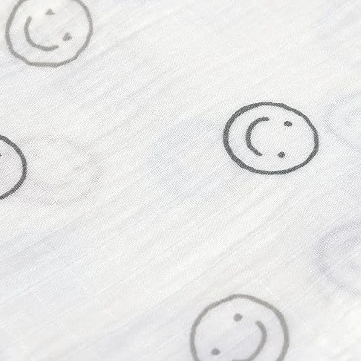 LÄSSIG Baby Puckdecke Spuckdecke Pucktuch Mulltuch 3er Set Baumwolle 85 x 85 cm/Swaddle & Burp Blanket L Tiny Smile maple – Bild 3