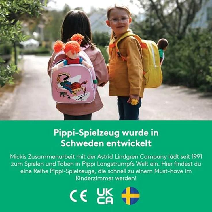 Pippi Langstrumpf Reisetasche, rosa Rucksack für Kinder, mit geräumigem Hauptfach und Sicherheitsfunktionen, geeignet für Alter 3+ – Bild 5