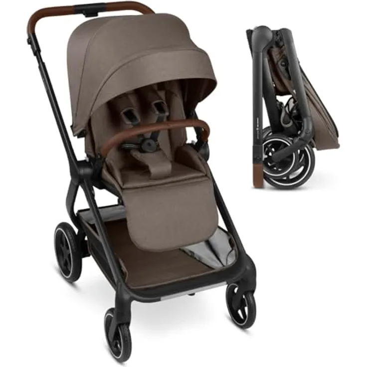 ABC Design City Life Kinderwagen / Buggy, leichter Kombikinderwagen mit 5-Punkt-Gurt, höhenverstellbarem Teleskopgriff und UV-Schutz 50+, Farbe: Nature