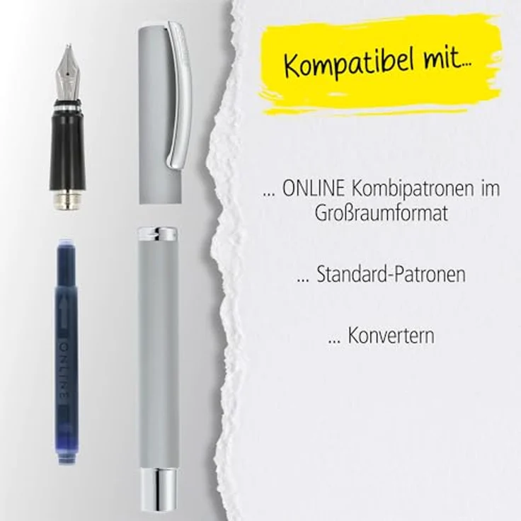 Online Pen Füller Vision Füllhalter aus Aluminium, Iridium-Feder, Geschenkbox – Bild 8