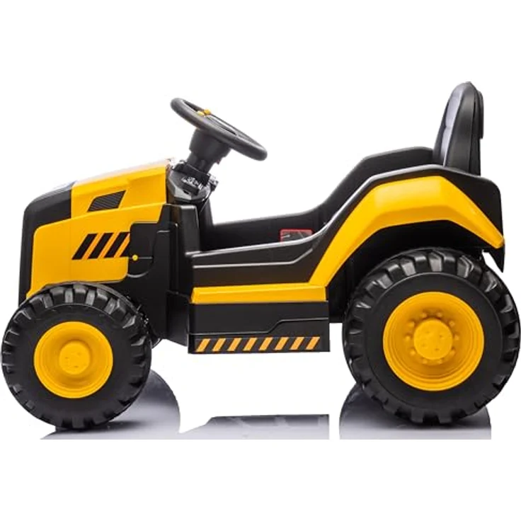 Sun Baby Elektrischer Kindertraktor CAT, 12V Akutraktor mit Fernbedienung, MP3-Player, Hupe, gelb-schwarz, für Kinder 3-6 Jahre – Bild 4
