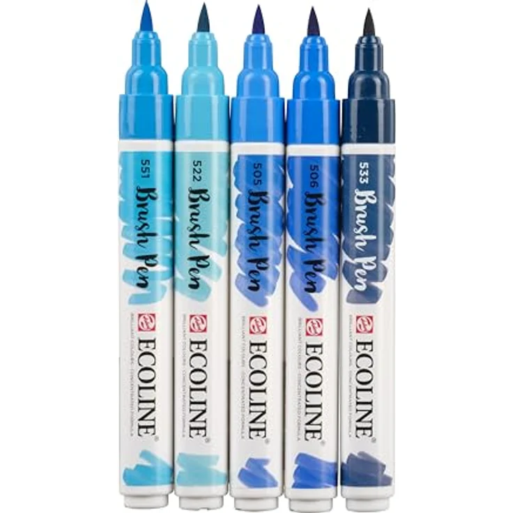 Talens Ecoline 5 brush pens "Blue" – Bild 2