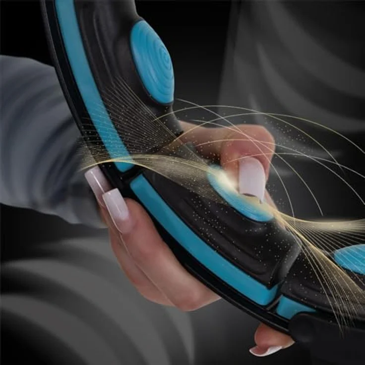 HMS HHM17 Hula-Hoop-Reifen, Hula Hoop mit Gewicht und Zähler, schwarz/türkis, mit digitalem USB-aufladbarem Display und Magneten – Bild 7