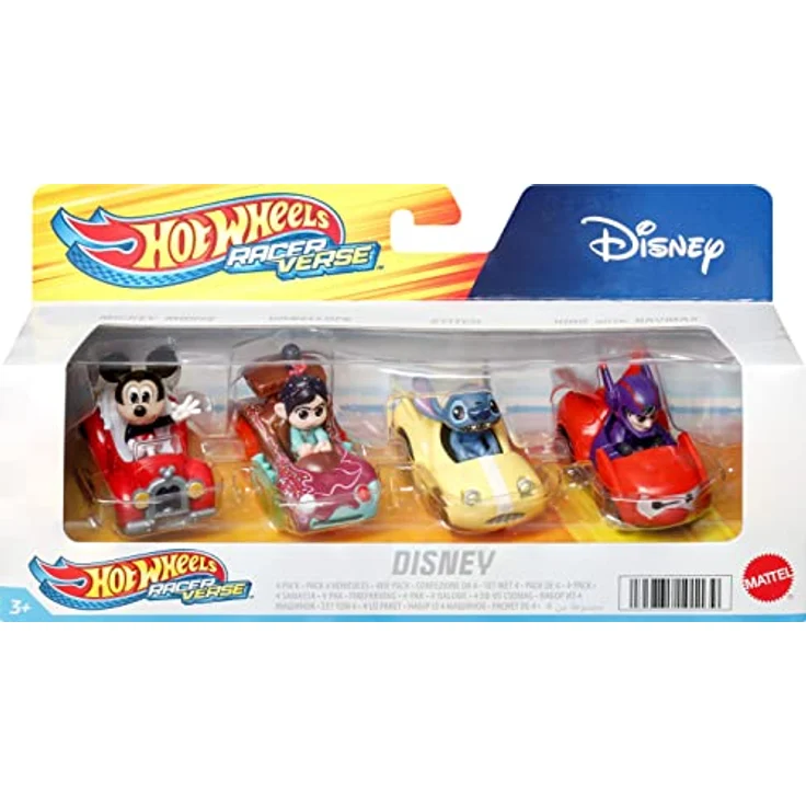Mattel Hot Wheels RacerVerse Disney 4-Pack, Spielzeugautos mit beliebten Disney-Charakteren, optimiert für Hot Wheels-Strecken – Bild 6