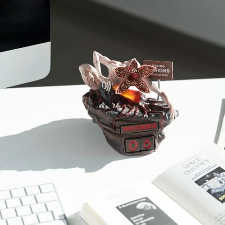 Grupo Erik Stranger Things Demogorgon 3D Ewiger Kalender, handbemalt aus Harz, immerwährendes Datumsmanagement, ideales Geschenk für Fans – Bild 7