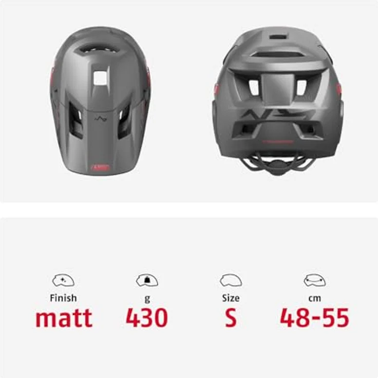 ABUS MTB-Helm YouDrop FF - Fullface-Helm für Kinder und Jugendliche - Silber, Größe S mit abnehmbarem Kinnschutz – Bild 5