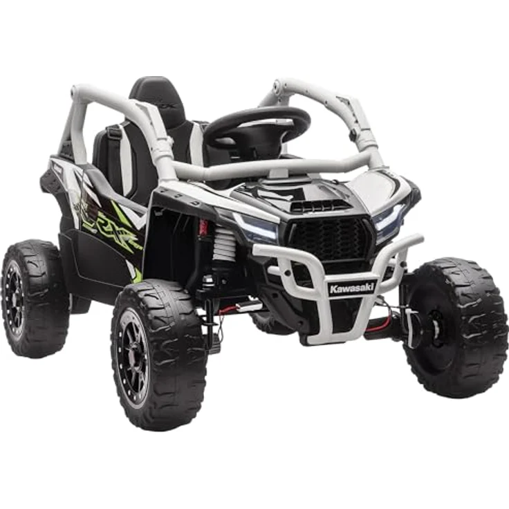 AIYAPLAY Kawasaki TERYX KRX 1000 Kinder Elektroauto 12V, UTV mit 2 Motoren, 2,4 GHz Fernbedienung, Federungssystem, LED-Leuchten, Musik und Hupe, Grau, für 3-8 Jahre – Bild 1