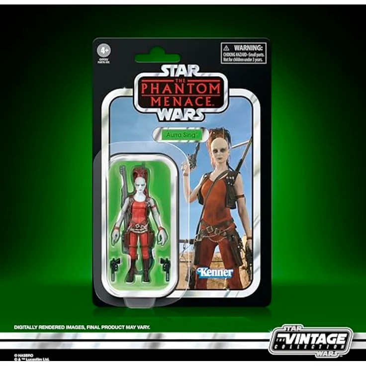Star Wars The Vintage Collection Aurra Sing Action-Figur, 9,5 cm, mit Scharfschützengewehr und 2 Blastern, Kenner-Verpackung – Bild 2