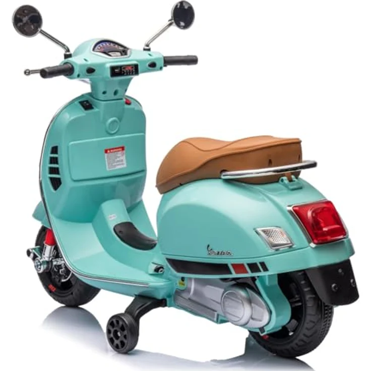 Sun Baby Vespa Maxi, Elektrischer Kinderroller mit 12V Akku, Licht, Sound und stabiler Konstruktion, türkis – Bild 6
