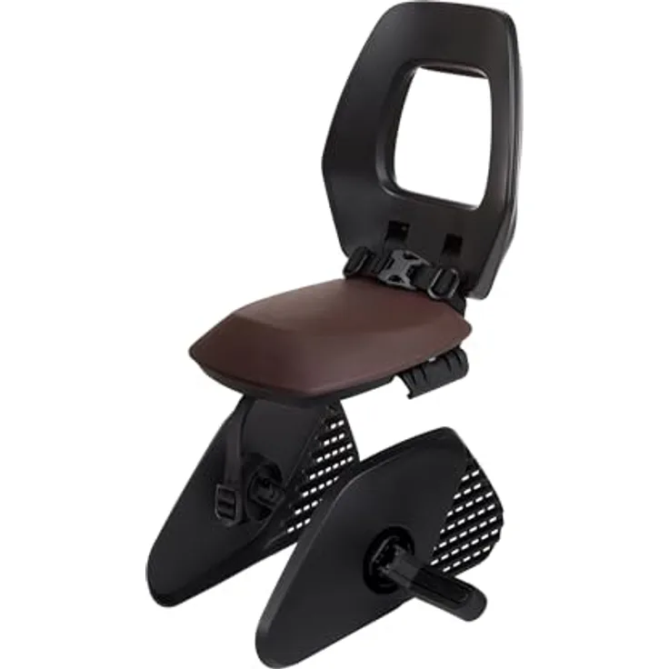 Bobike Fahrradkinderrücksitz ONE JUNIOR für 26“ bis 29“ Laufräder, Schwarz/Dunkelbraun, TÜV GS - EN 14344 zertifiziert