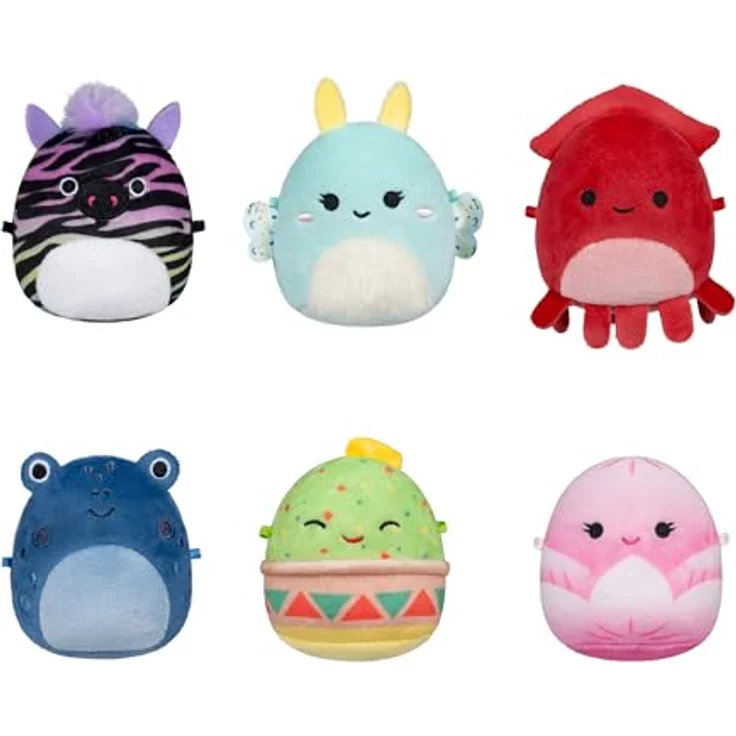 Squishmallows Micromallows SQMM0071, 6er-Pack superweiche Mini-Plüschfiguren (6.5 cm) aus Squad 4, inklusive Altman, Connie, Gideon, Safiyah, Elin und Agnolo – Bild 1