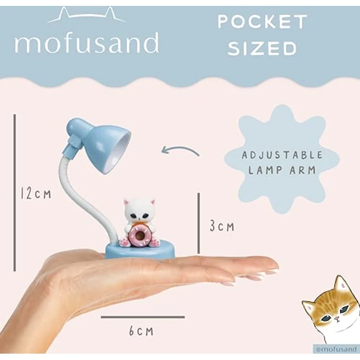 BlueSkyStudios Mofusand Minilampe USB, LED Tischlampe mit Katzfigur und Donut, mehrfarbig – Bild 3