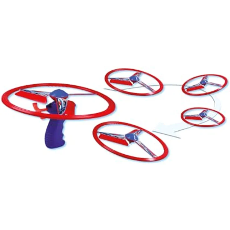 Paul Günther 1646 - Fliegender Rotor Power Spin, inkl. Schnellstarter mit Power-Zug, für Kinder ab 6 Jahren, Propeller-Spiel kehrt zurück wie ein Boomerang, ca. Ø 26,5 cm – Bild 3