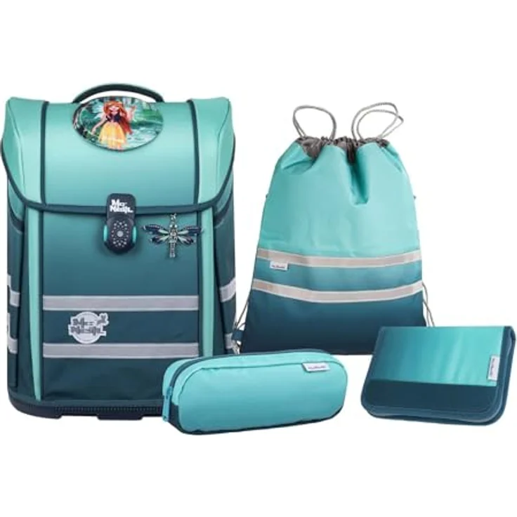 McNeill Schulranzen Perfecto (5-tlg), Polyester, ergonomische Rückenpolsterung, 22 l Volumen, blau – Bild 1