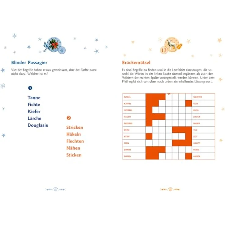 Coppenrath Verlag All überall auf den Tannenspitzen..., Adventskalender mit 24 Winter-Weihnachtsrätseln und abwechslungsreichen Spielen, bunt – Bild 6