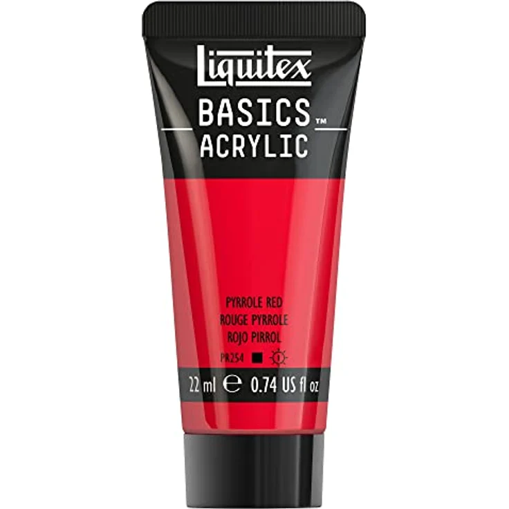 Liquitex Basics Acrylfarbe - Pyrrolrot - 22 ml Tube, lichtecht, mittlere Viskosität, monopigmentiert, Archivqualität – Bild 1