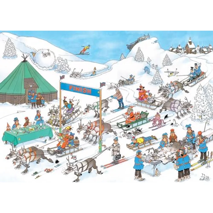 Jan van Haasteren Rentier Race, 500 Teile Puzzle aus 100% recyceltem Karton für Erwachsene – Bild 2