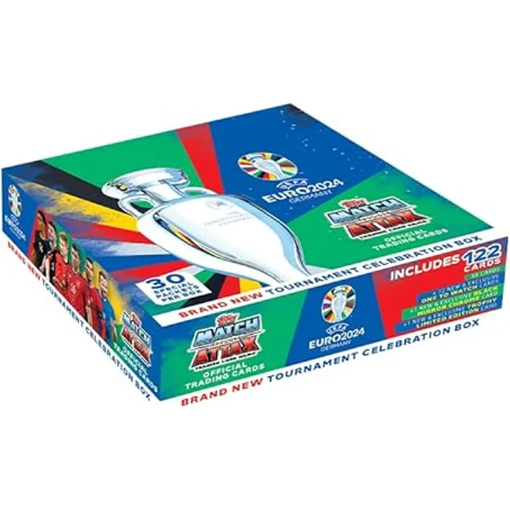 Topps Official Euro 2024 Match Attax - Tournament Celebration Box (30 Exklusive Päckchen) - Offiziell lizenziertes EURO-Produkt