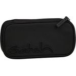 satch Schlamperbox extra groß Nordic Black - Schwarz mit Trennfach, Reißverschlussfach und Geodreieck