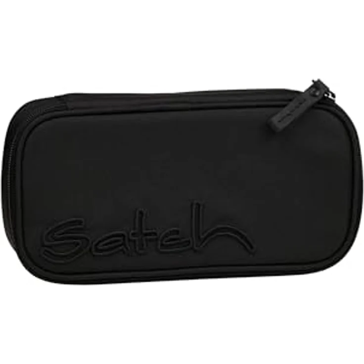 satch Schlamperbox extra groß Nordic Black - Schwarz mit Trennfach, Reißverschlussfach und Geodreieck – Bild 1