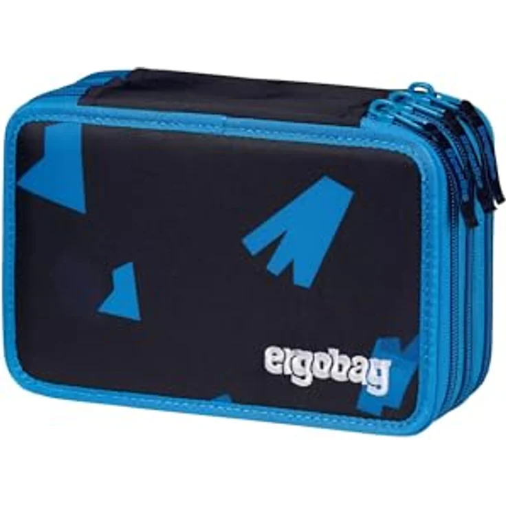 ergobag Maxi Mäppchen Set 40-Teilig, Lyra Bunt- und Filzstifte, Kleingeld Fach, Lineal, Schere VerfolgBärjagd - Dunkelblau – Bild 1
