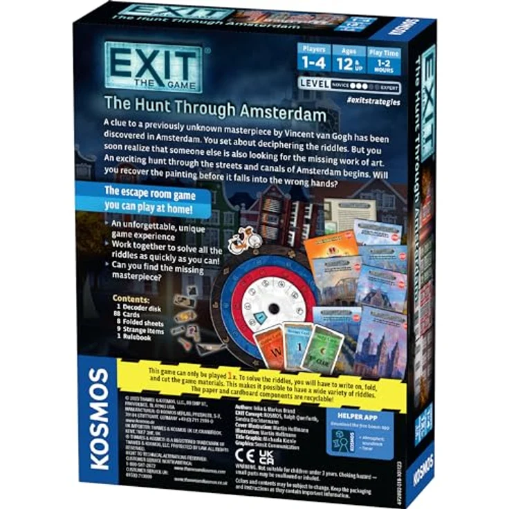 Thames & Kosmos EXIT: The Hunt Through Amsterdam, Escape Room Kartenspiel für 1-4 Spieler, 12+ Jahre, inklusive 88 Karten und Decoder-Disk, ideales Familienspiel – Bild 2
