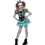 amscan Dark Doll Kostüm für Mädchen, Halloween-Kinderkostüm Größe 8-10 Jahre mit Kleid, Maske, Strumpfhose und Stirnband