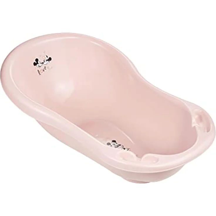 keeeper Minnie Ergonomische Babywanne, mit Stöpsel, für 0-12 Monate, 84 cm, Nordic Pink, integriertes Mickey Maus Motiv, einfache Reinigung – Bild 1