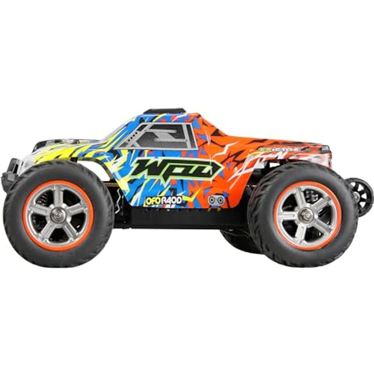 Amewi MAX20 Monstertruck Brushed 50km/h 4WD 1:20 RTR, blau/orange, mit Aluminium Skidplates, LED-Beleuchtung und Überschlagschutz – Bild 4