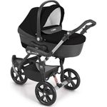CAM Cortina X3 tris 3-in-1 Kombi-Kinderwagen, inkl. Babyschale, Fußsack & Wickeltasche, Schwarz, kompakt und leicht (9,3 kg)