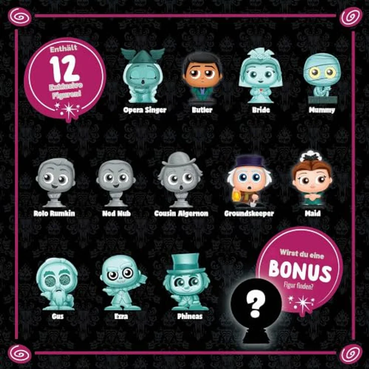 Just Play Disney Doorables The Haunted Mansion Collection Peek, 12 exklusive Minifiguren mit Glitzeraugen, Kinderspielzeug ab 5 Jahren, Amazon Exclusive – Bild 4