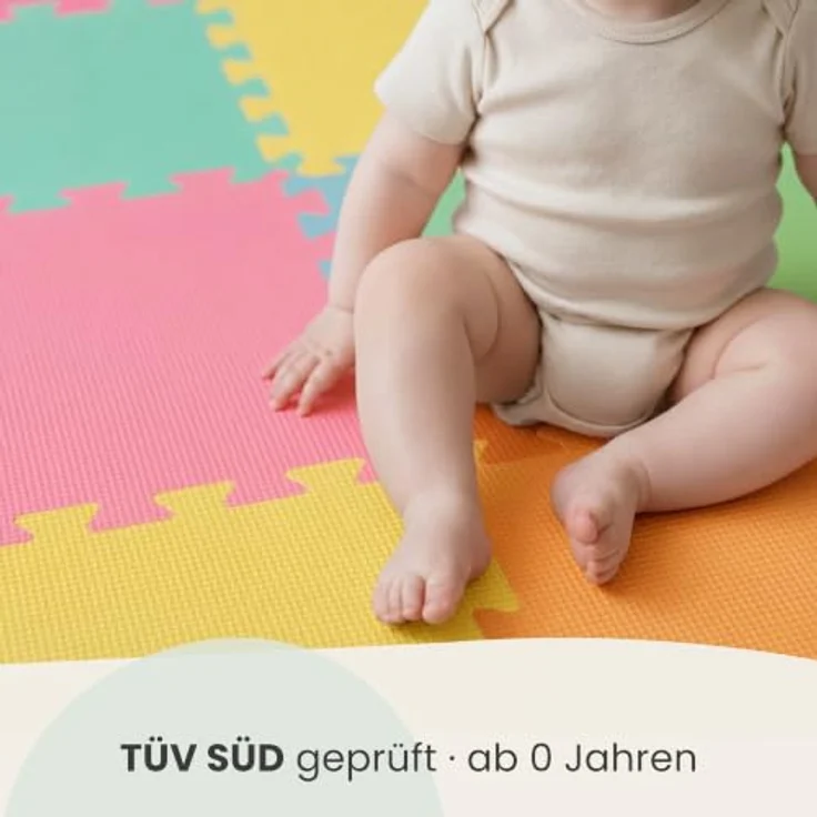 LittleTom Puzzlematte, 18-teilige Baby Spielmatte, 30 x 30 cm, beidseitig verwendbar, wasserfest und antiallergen – Bild 2