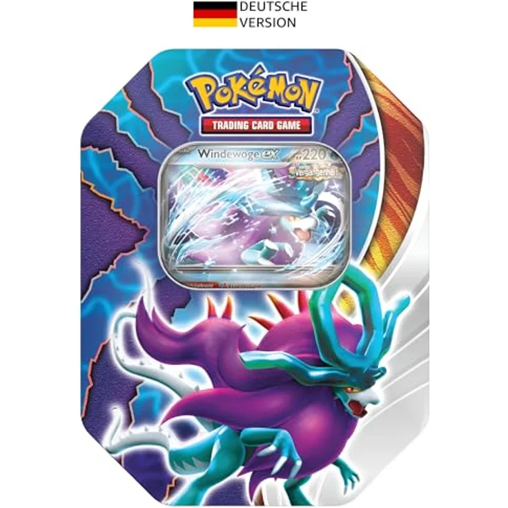 Pokémon-Sammelkartenspiel: Tin-Box Paradoxclash: Windewoge-ex (1 holografische Promokarte & 4 Boosterpacks) – Bild 1