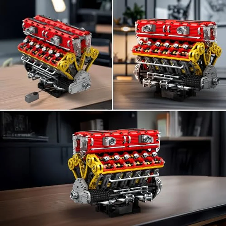 Reobrix V12 Motor Baustein Set 33017, Technic Elektromotor Modellbausatz mit 4719 Bausteinen, für Erwachsene und Jugendliche, inklusive L Motor und wiederaufladbarem Akku, Konstruktionsspielzeug – Bild 4