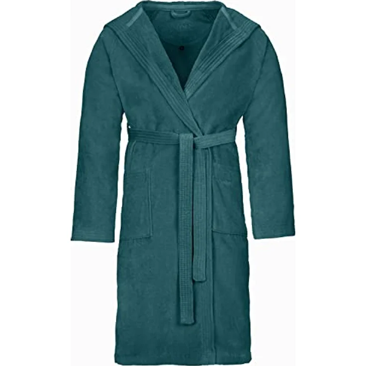 Vossen Bademantel Texas, Uni, Textil, Blau, bequeme Badtextilien – Bild 1