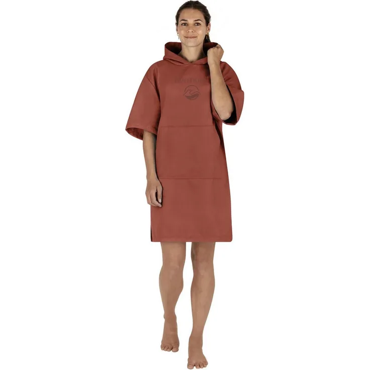 normani Badeponcho Damen Mikrofaser Badeponcho Siargao, Polyester, Kapuze, Schlupf, Bade Handtuch mit Ärmeln aus recyceltem Material, Blau