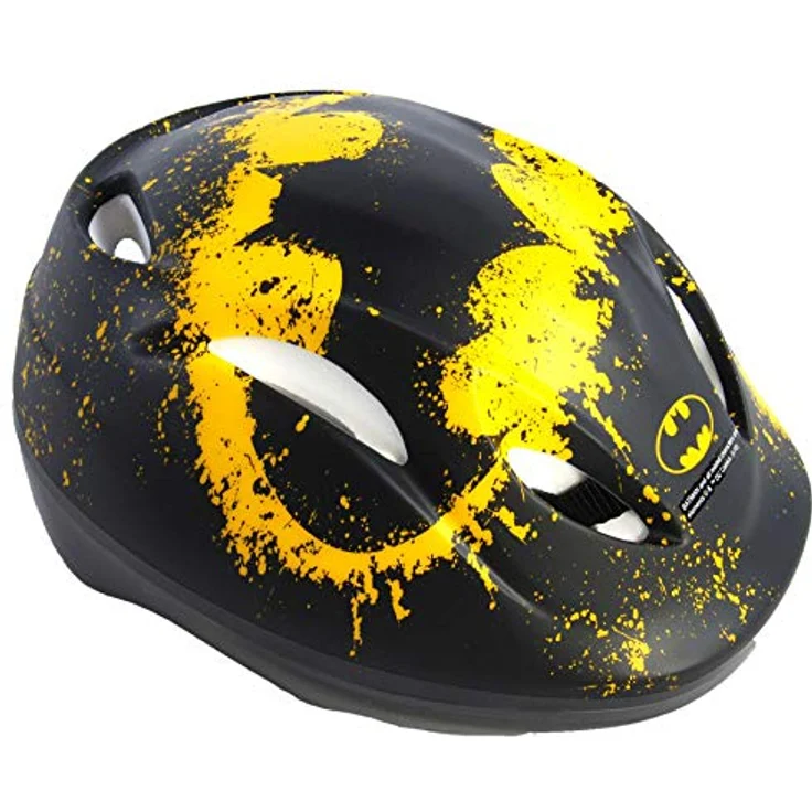 Volare albri Unisex Kinder Batman Helm Schwarz und Gelb, Taglia 51-56 cm, leicht und belüftet, verstellbar mit Schnappverschluss – Bild 1