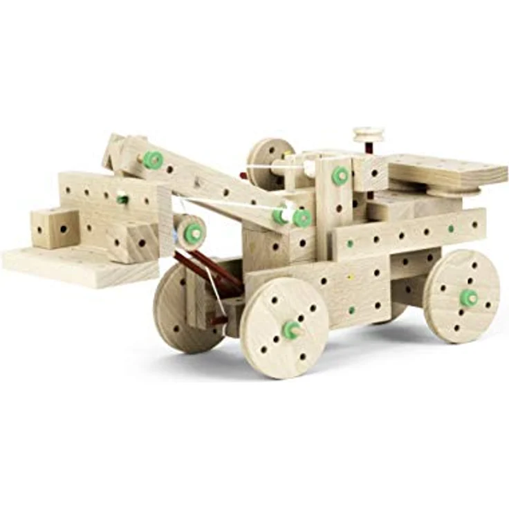 MATADOR 11318 E318 Baukasten, ab 5 Jahren, holzfarben, bunt - Klemmbausteine für kreative Spielmöglichkeiten – Bild 5